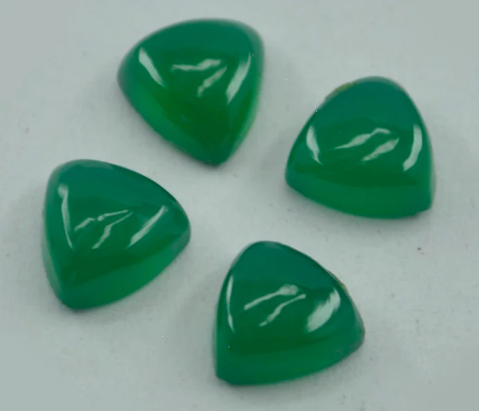 Green Onyx 10PC Tiny 4x4 MM Triangle Cabochon Green High-Quality semi Precious Precious Gemstone - Image 3