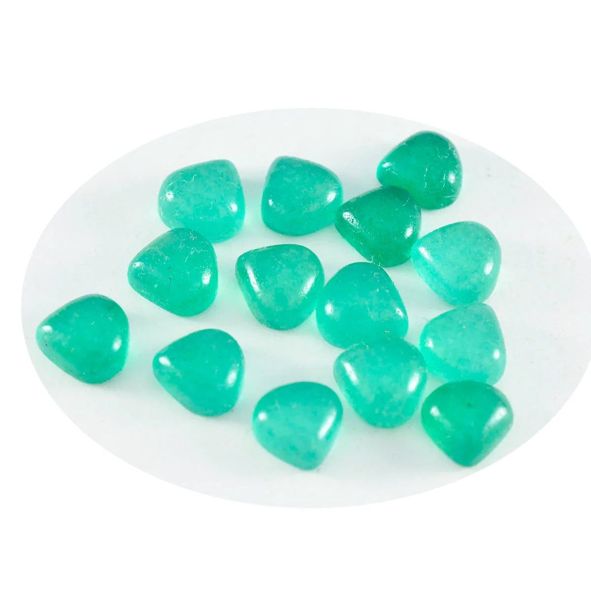 Green Onyx 10PC Tiny 5x5 MM Heart Cabochon Green Luster semi Precious Precious Gemstone - Image 3