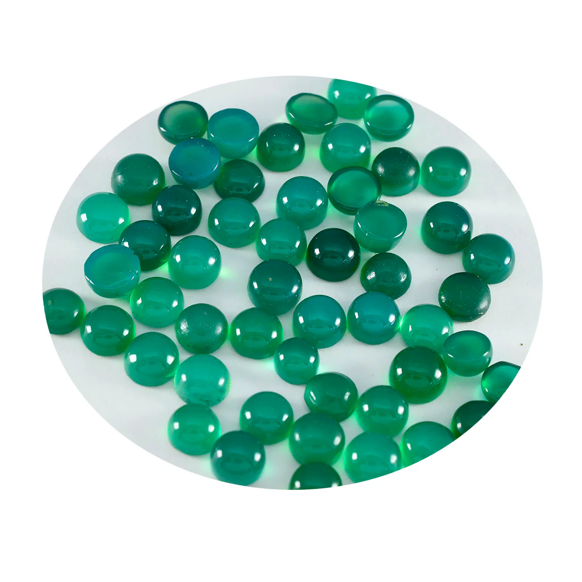 Green Onyx 10PC Tiny 5x5 MM Round Cabochon Green Splendid semi Precious Semi Precious Gemstone - Image 2