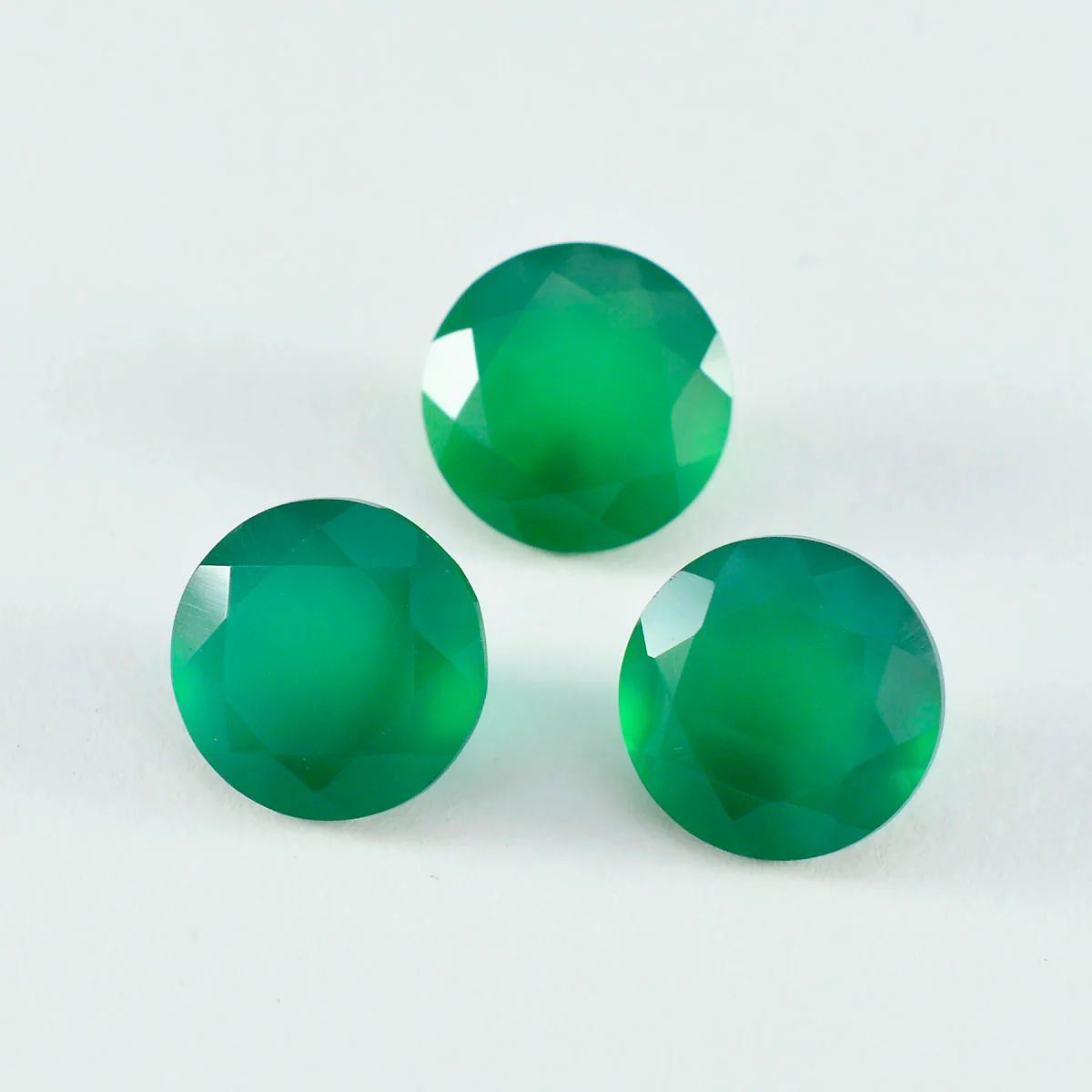 Green Onyx 10PC Tiny 5x5 MM Round Faceted Green Sparkling Semi Precious Gems - Image 3