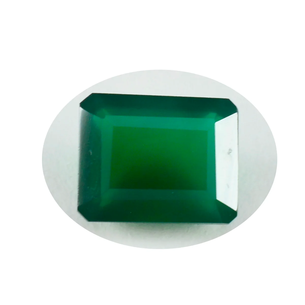 Green Onyx 1PC Chunky 13x18 MM Emerald Faceted Green Lustrous Semi Precious Loose Gemstone - Image 2