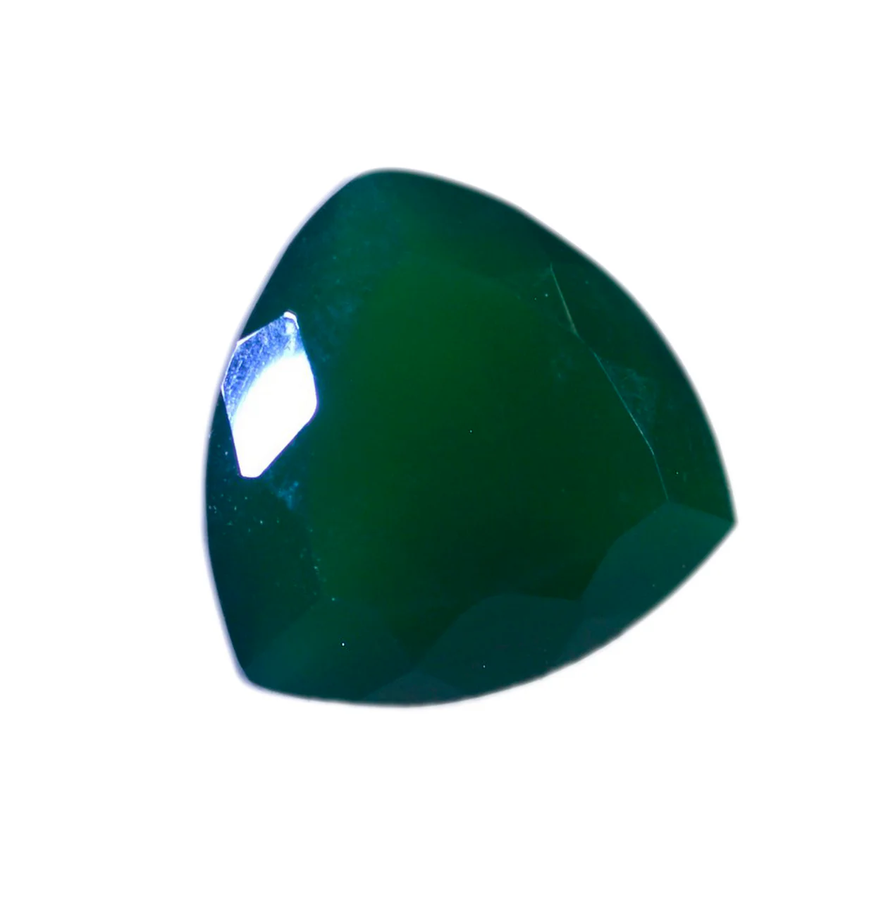 Green Onyx 1PC Chunky 15x15 MM Triangle Faceted Green Superior Semi Precious Loose Gemstone - Image 4