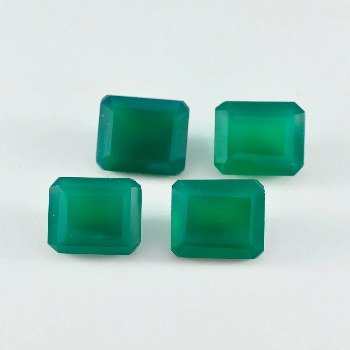 Green Onyx 1PC Large 10x12 MM Emerald Faceted Green Polished Semi Precious Loose Gemstones