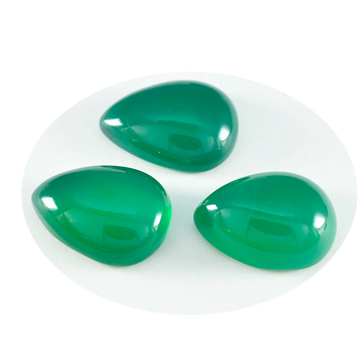 Green Onyx 1PC Large 10x12 MM Pear Cabochon Green Genuine semi Precious Precious Gemstone
