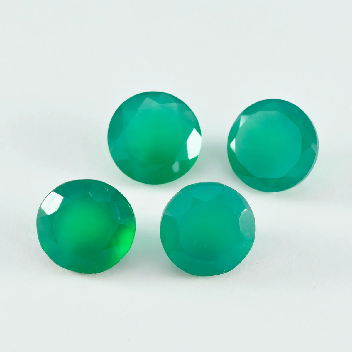 Green Onyx 1PC Large 12x12 MM Round Faceted Green High-Quality Semi Precious Loose Gemstones