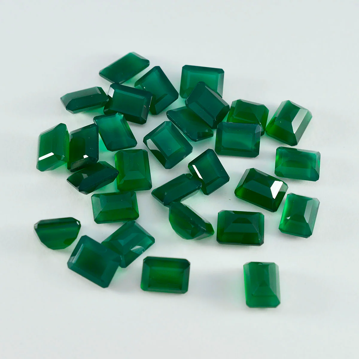 Green Onyx 1PC Medium 7x10 MM Emerald Faceted Green Pure Semi Precious Loose Gemstones - Image 2