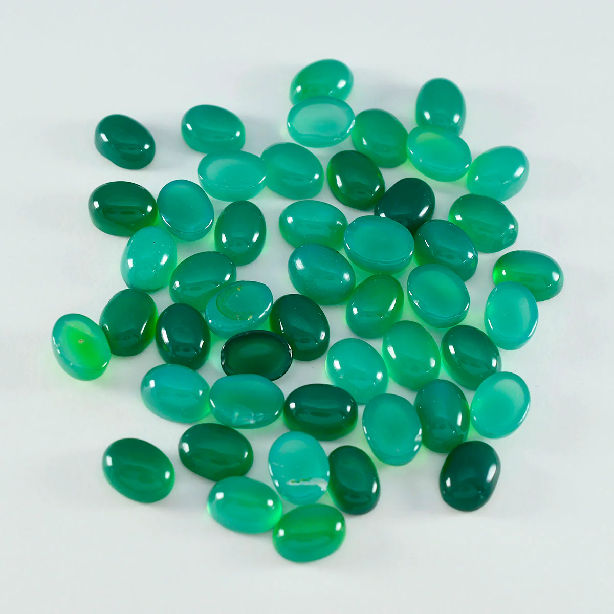 Green Onyx 1PC Medium 7x10 MM Oval Cabochon Green Sparkling semi Precious Loose Gemstone - Image 4