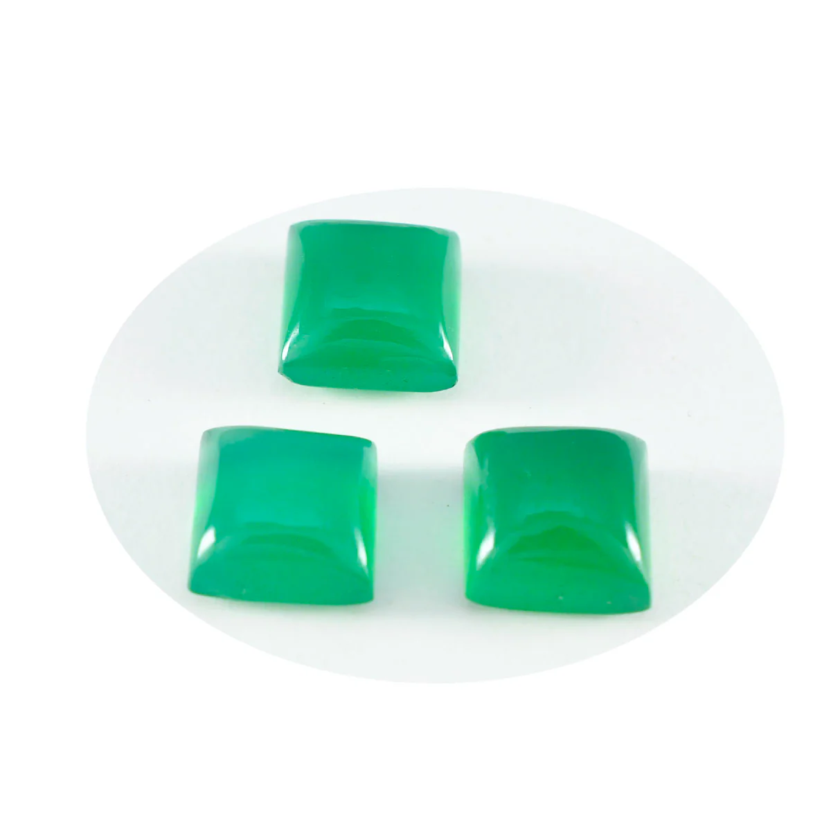 Green Onyx 1PC Medium 9x9 MM Square Cabochon Green Luster semi Precious Loose Gems - Image 2