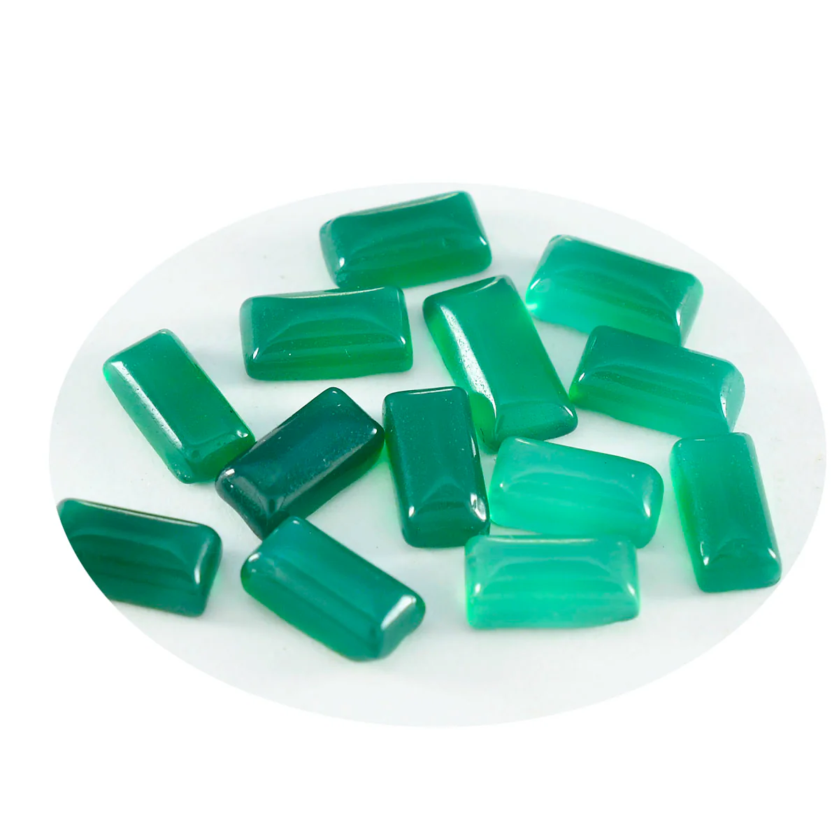 Green Onyx 1PC Small 6x12 MM Baguette Cabochon Green Natural semi Precious Semi Precious Gemstone - Image 4
