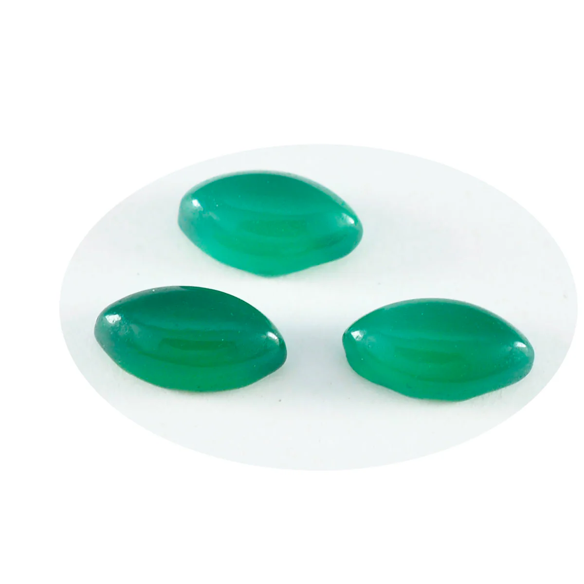 Green Onyx 1PC Small 6x12 MM Marquise Cabochon Green Fiery semi Precious Semi Precious Gemstone - Image 2
