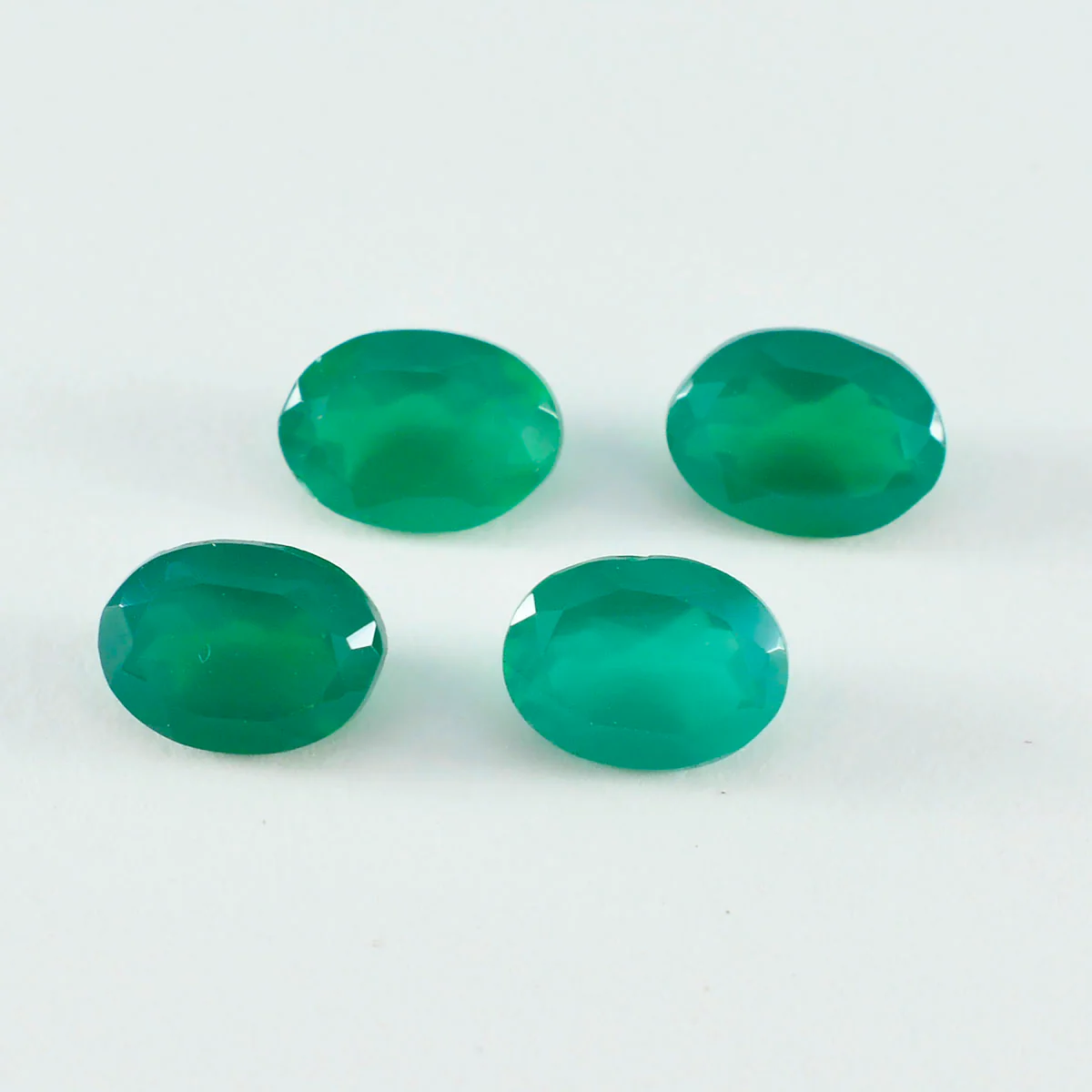 Green Onyx 1PC Small 6x9 MM Oval Faceted Green Luster Semi Precious Loose Gems - Image 2