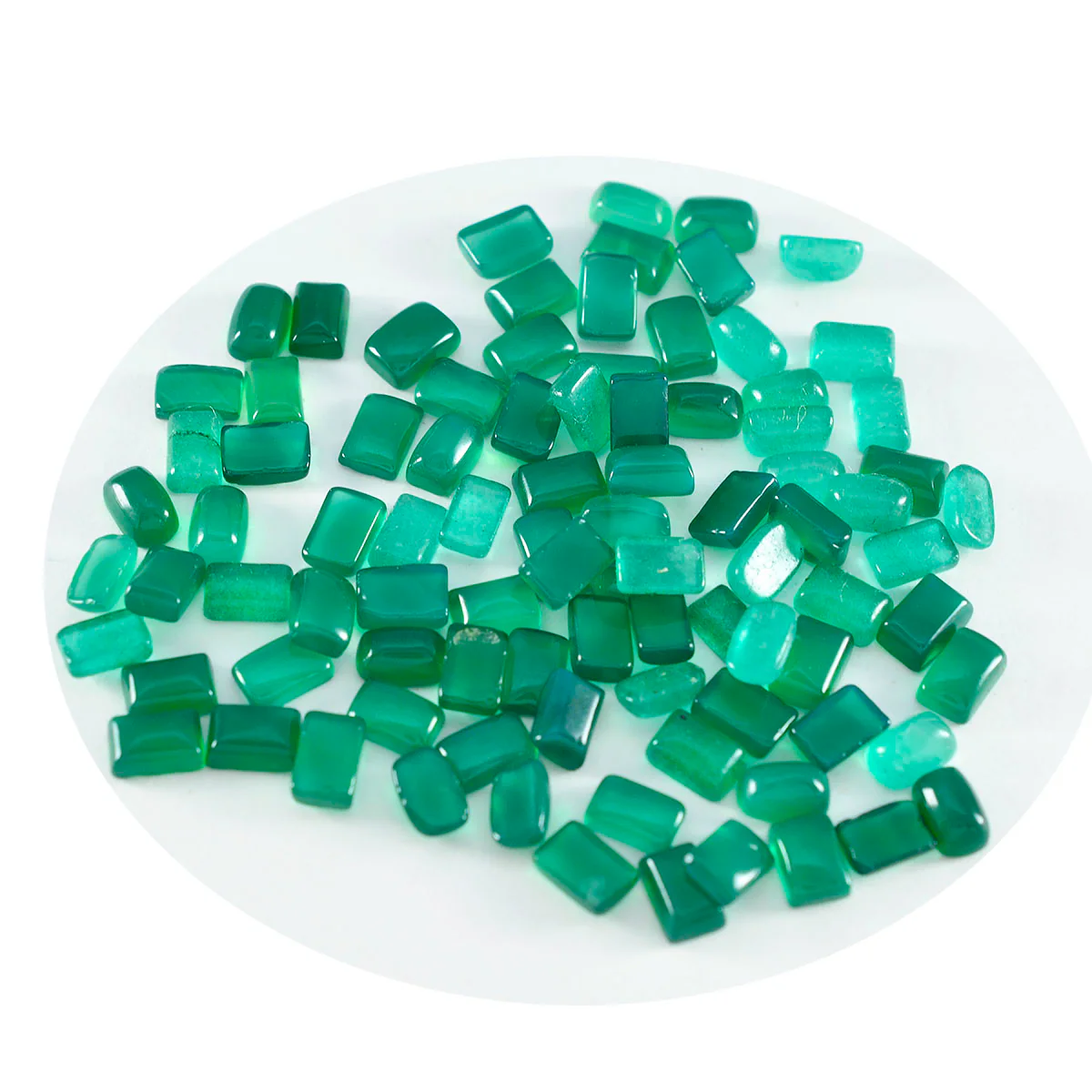 Green Onyx 1PC Small 7x9 MM Emerald Cabochon Green Natural semi Precious Semi Precious Gemstone - Image 3