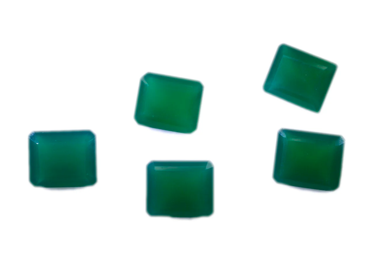 Green Onyx 1PC Small 7x9 MM Emerald Faceted Green Superior Semi Precious Loose Gemstone - Image 2