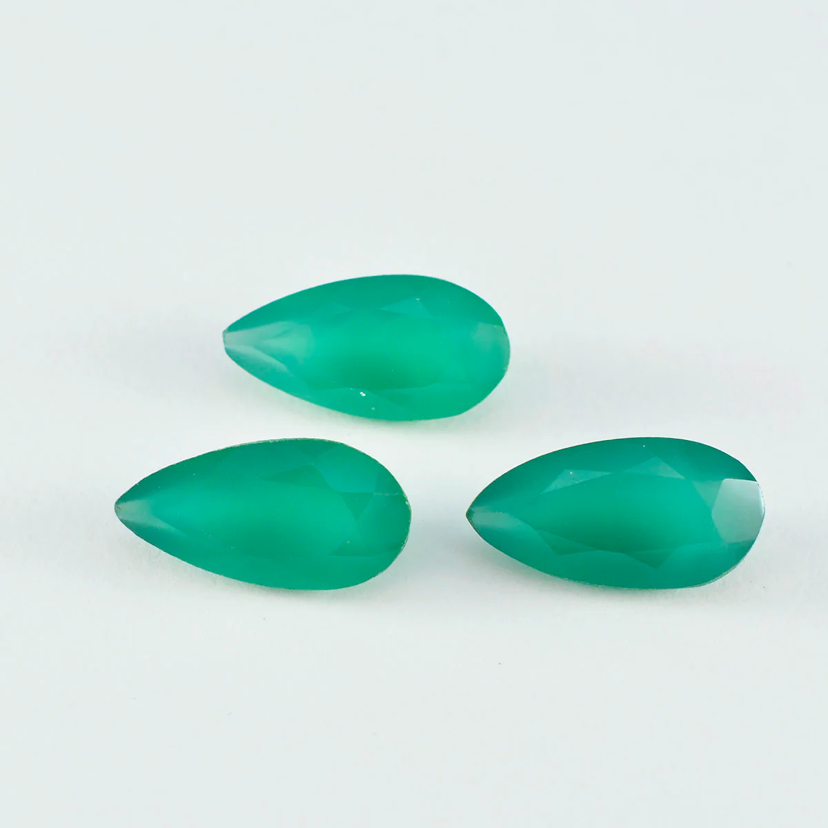 Green Onyx 1PC Small 7x9 MM Pear Faceted Green Sparkling Semi Precious Gems