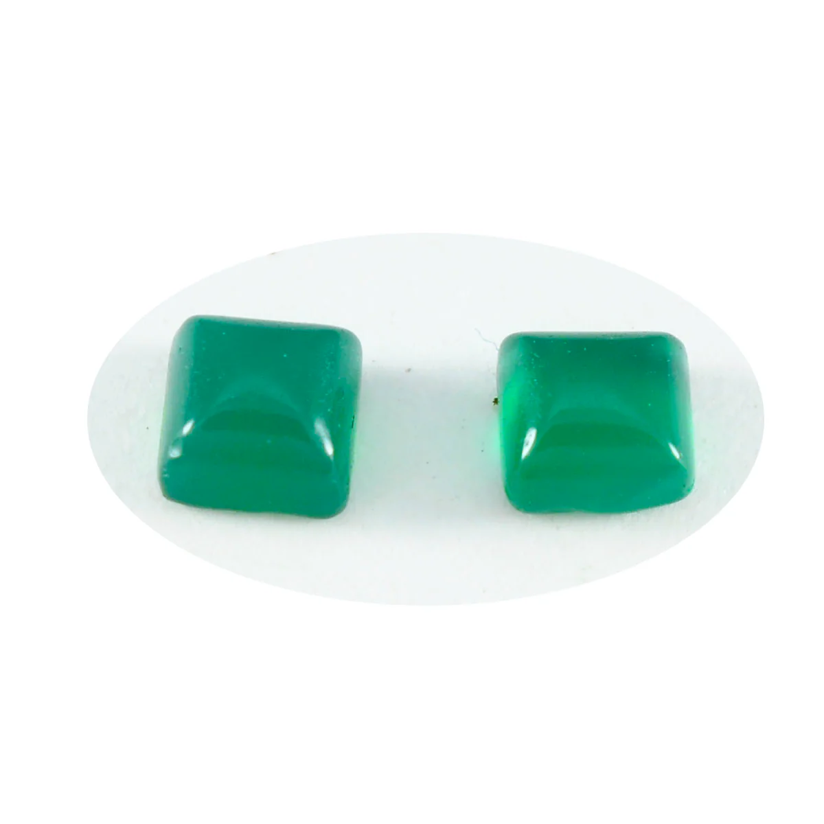Green Onyx 1PC Small 8x8 MM Square Cabochon Green Splendid semi Precious Gems - Image 2