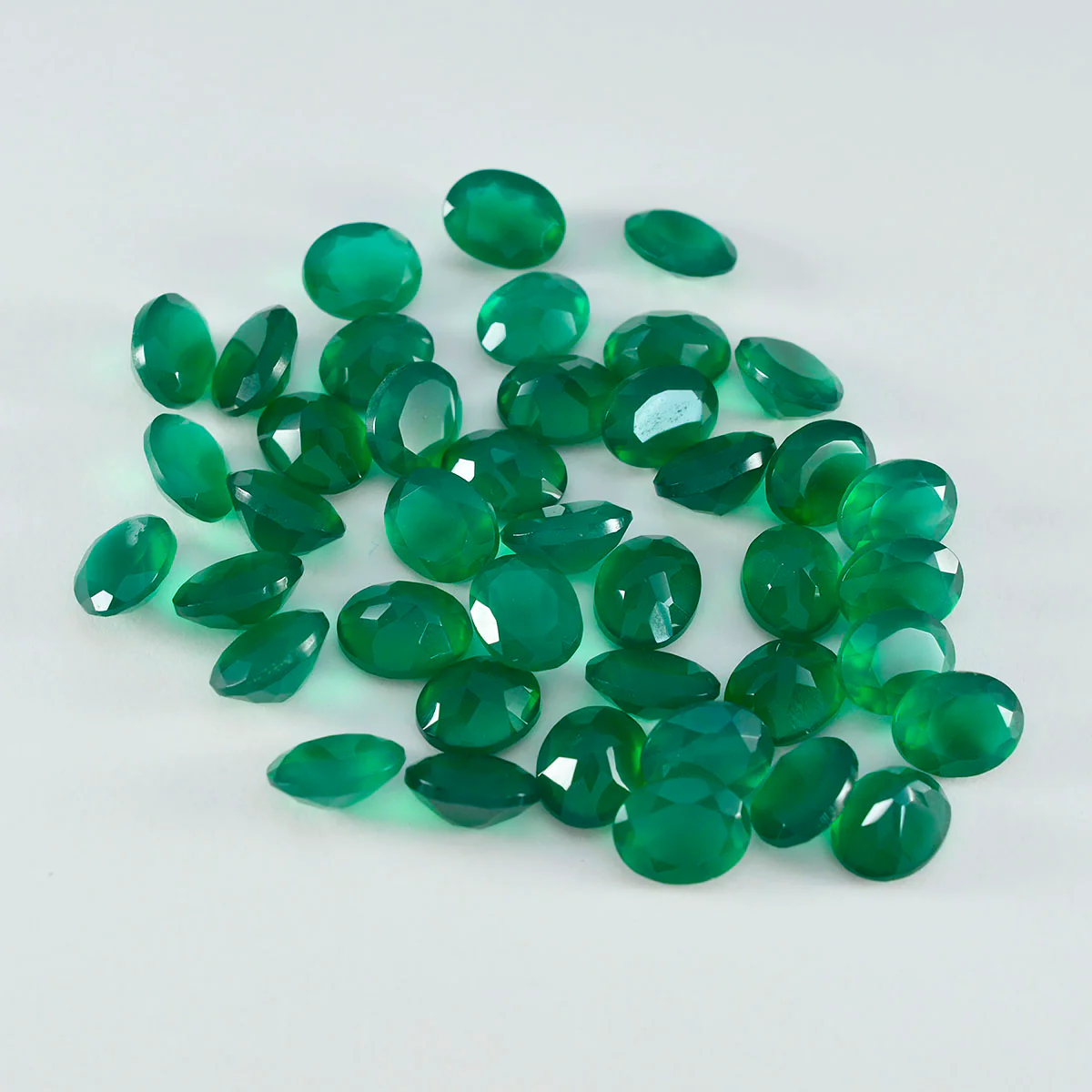 Green Onyx 1PC Tiny 5x7 MM Oval Faceted Green Polished Semi Precious Loose Gemstones - Image 4