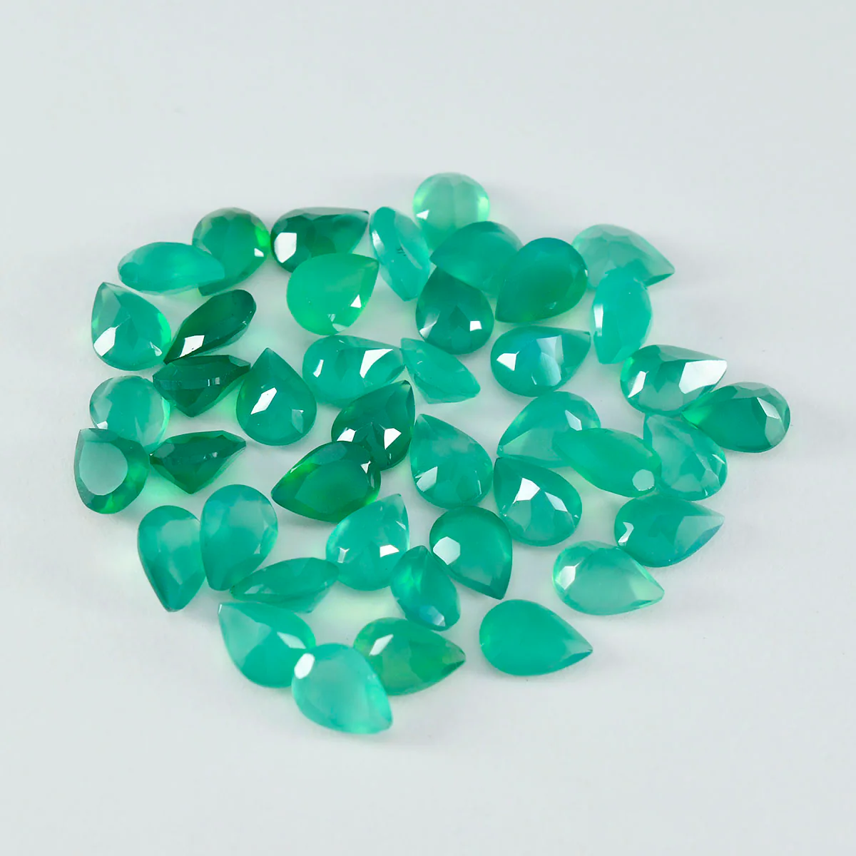 Green Onyx 1PC Tiny 5x7 MM Pear Faceted Green Pure Semi Precious Loose Gems - Image 4