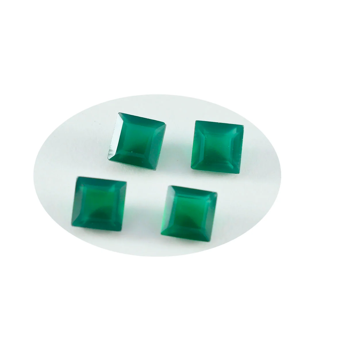 Green Onyx 1PC Tiny 6x6 MM Square Faceted Green Polished Semi Precious Loose Gems - Image 3