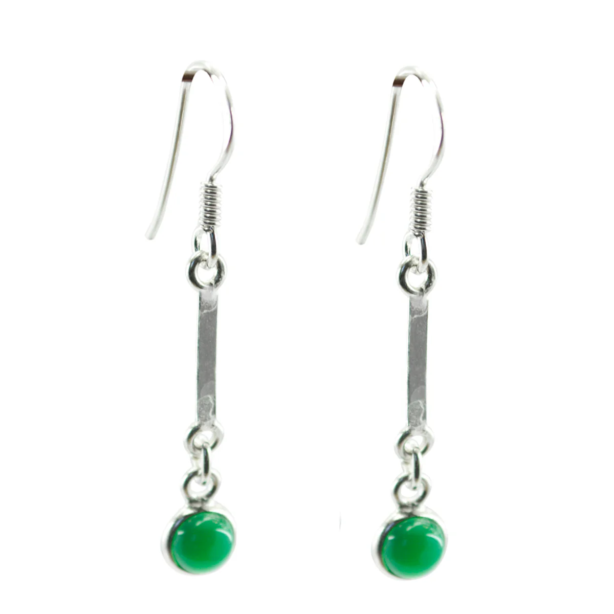 Green Onyx Latin American Bruna multiple Dangle Green 92.5 Silver Earring