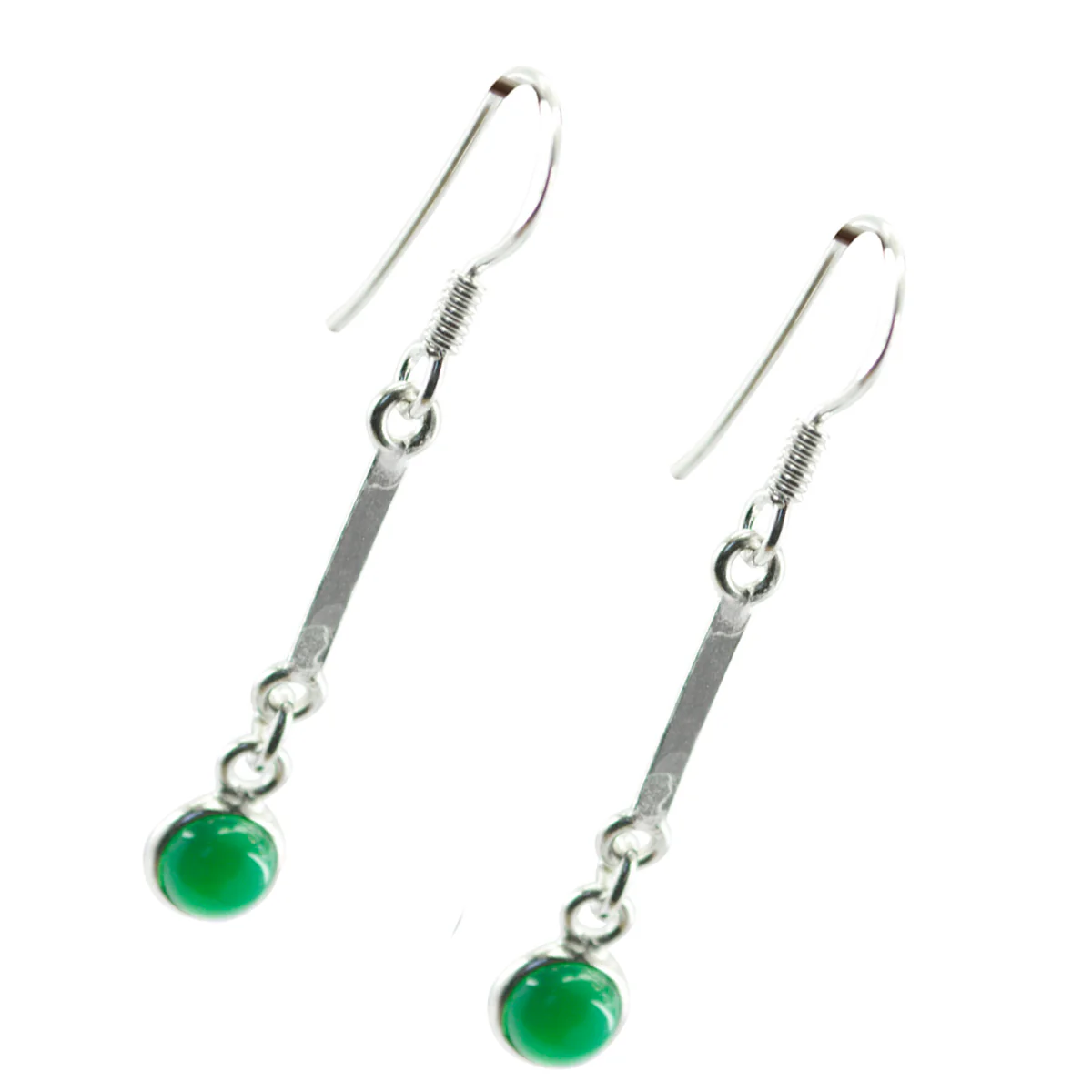 Green Onyx Latin American Bruna multiple Dangle Green 92.5 Silver Earring - Image 2