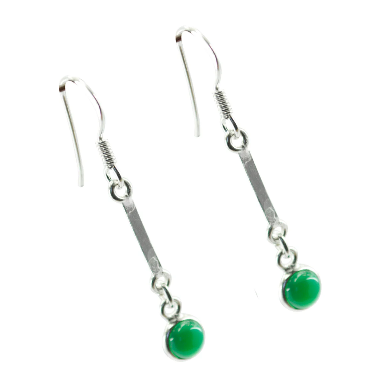 Green Onyx Latin American Bruna multiple Dangle Green 92.5 Silver Earring - Image 3