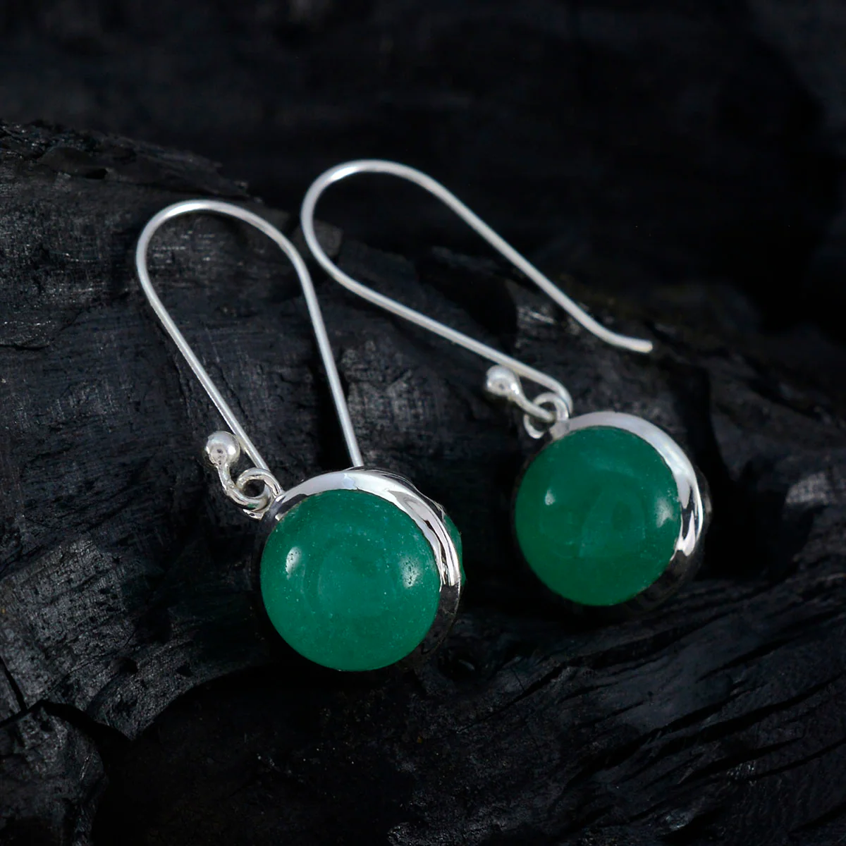 Green Onyx Turkish Bella multiple Dangle Green 92.5 Silver Earring - Image 2