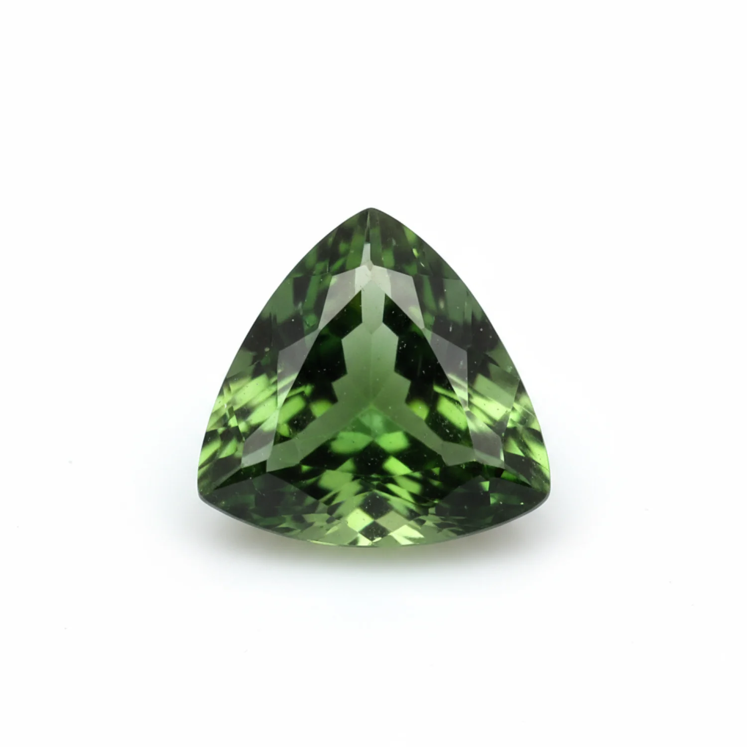 Green Tourmaline 10PC Tiny 4x4 MM Triangle Faceted Green Brilliant Semi Precious Loose Gems - Image 2
