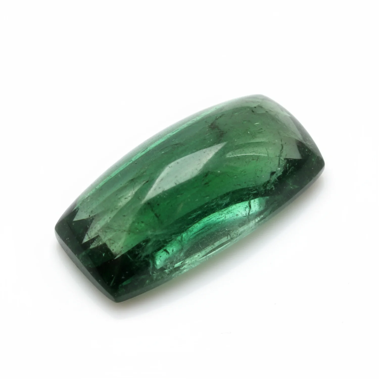 Green Tourmaline 10PC Tiny 4x8 MM Baguette Cabochon Green Lustrous semi Precious Loose Gemstone - Image 2