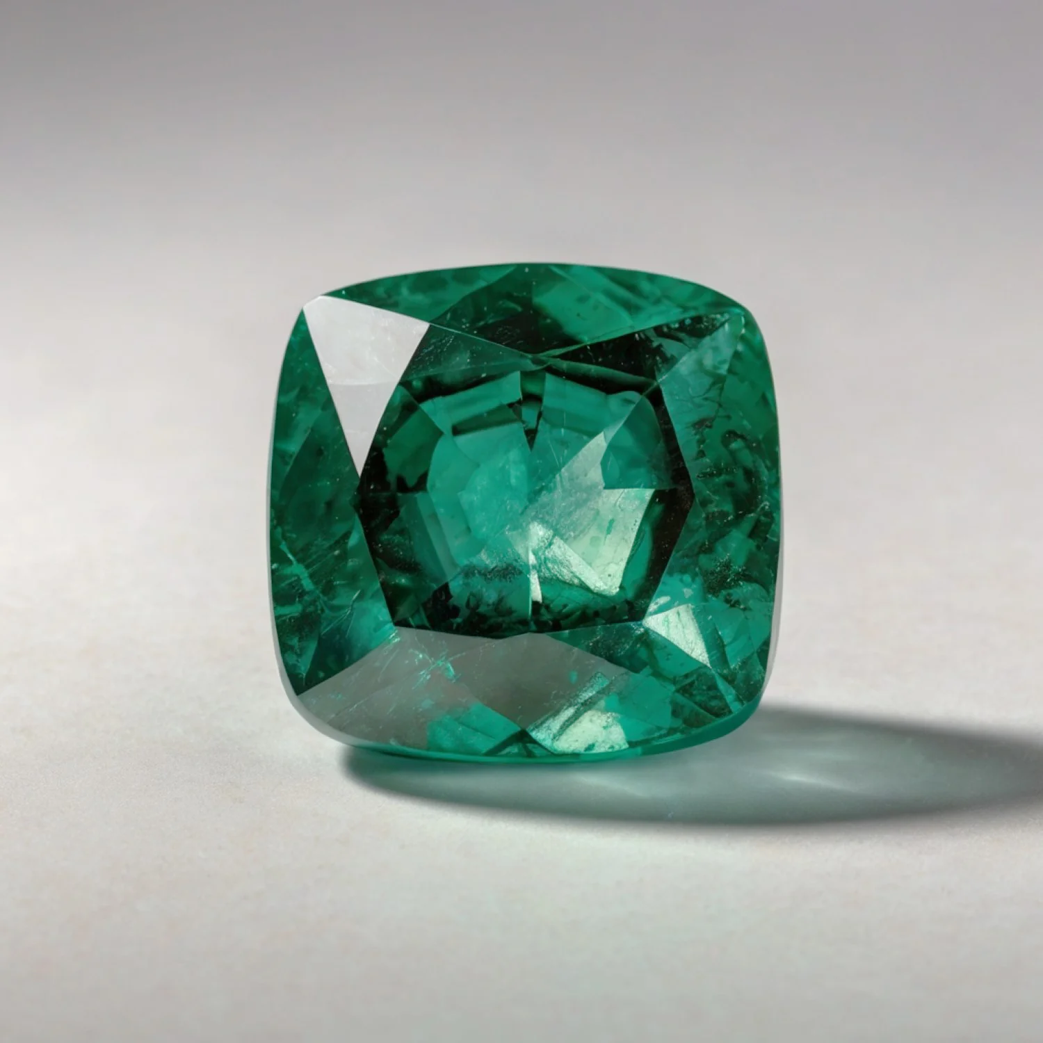 Green Tourmaline 1PC Chunky 15x15 MM Cushion Faceted Green Superior Semi Precious Gems - Image 2