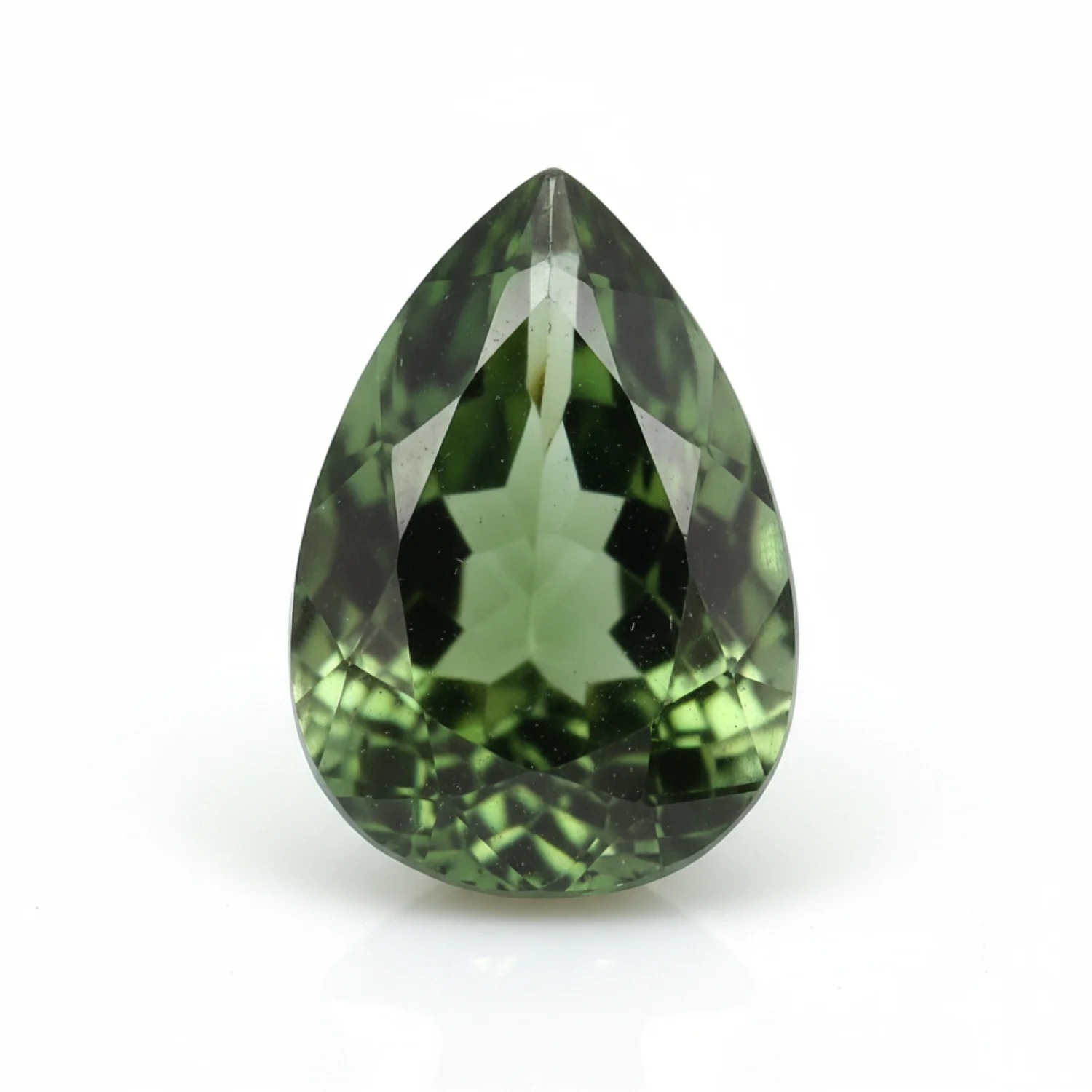 Green Tourmaline 1PC Medium 8x10 MM Pear Faceted Green Luster Semi Precious Loose Gems - Image 2