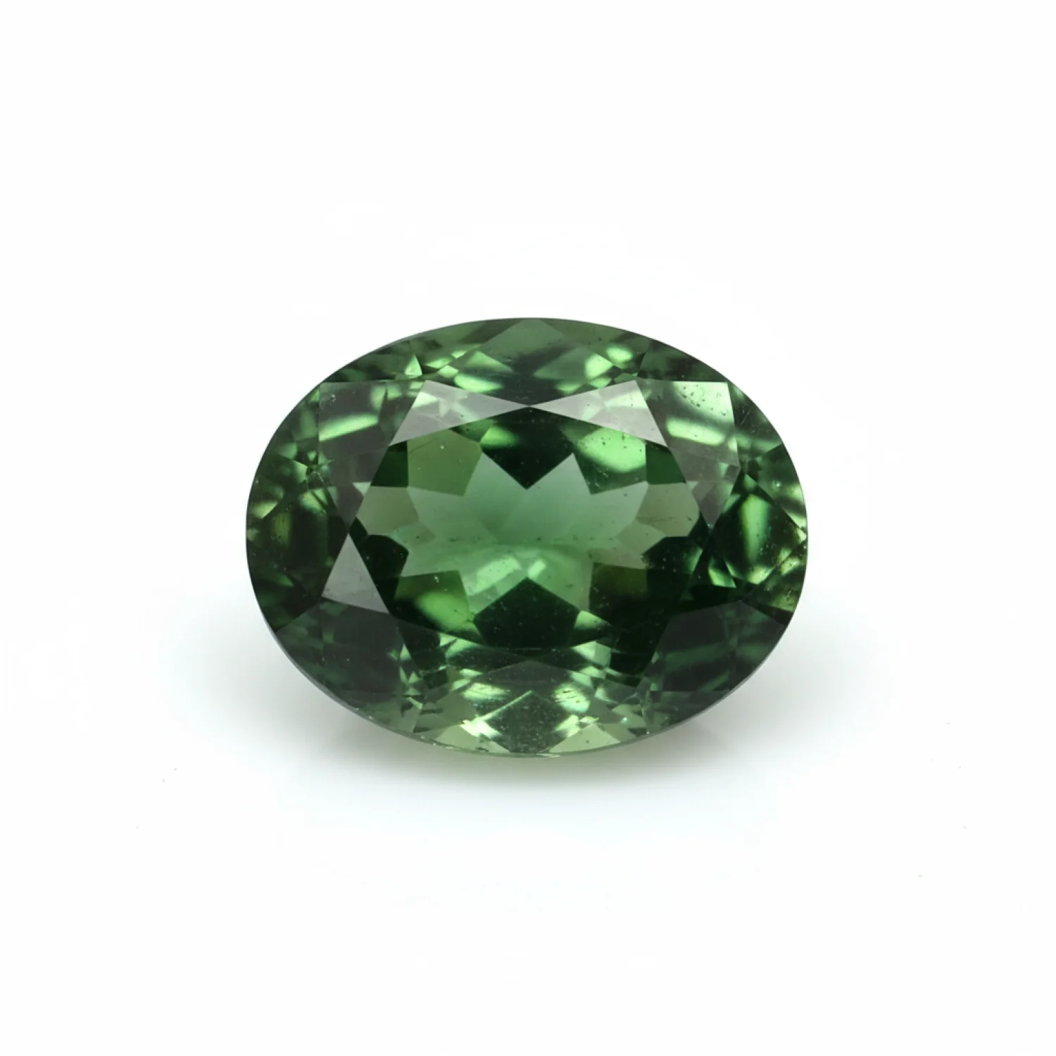 Green Tourmaline 1PC Tiny 4x6 MM Oval Faceted Green Polished Semi Precious Loose Gems