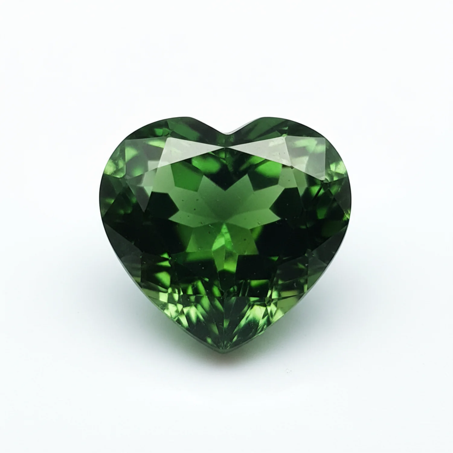 Green Tourmaline 1PC Tiny 5x5 MM Heart Faceted Green Sparkling Semi Precious Loose Gemstone - Image 2