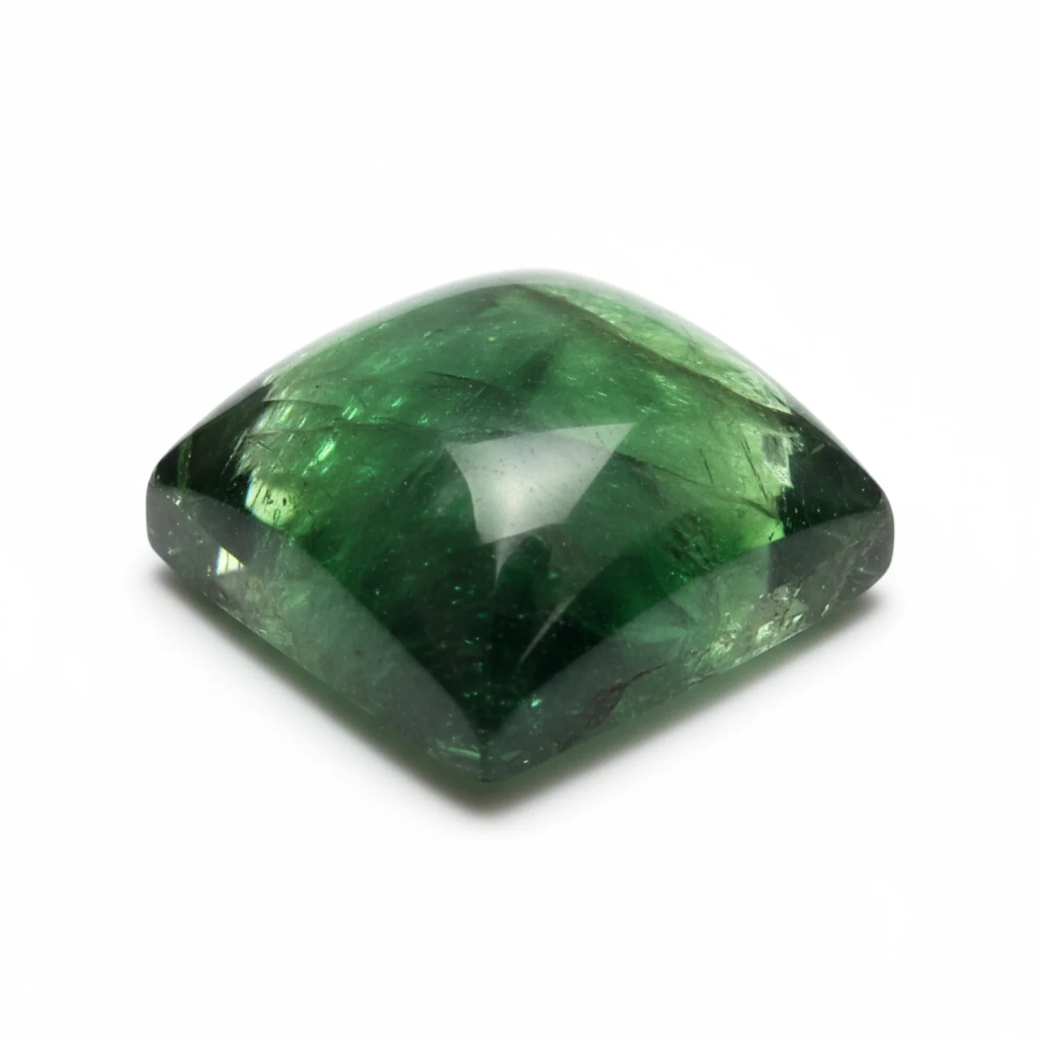 Green Tourmaline 1PC Tiny 6x6 MM Square Cabochon Green Lustrous semi Precious Semi Precious Gemstone - Image 2