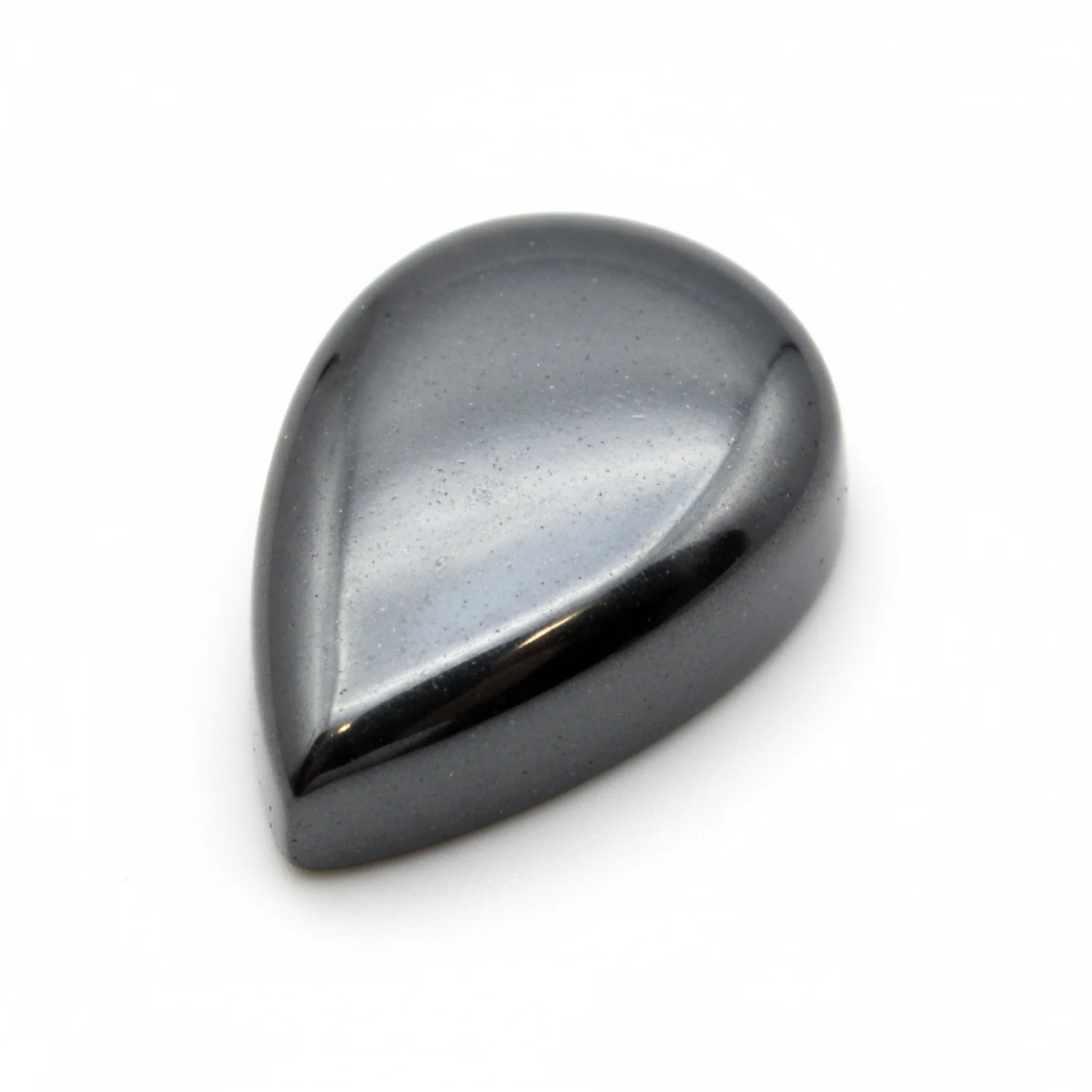 Hematite (Gunmetal) 1PC Small 6x9 MM Pear Cabochon Gray Natural semi Precious Loose Gemstone - Image 2