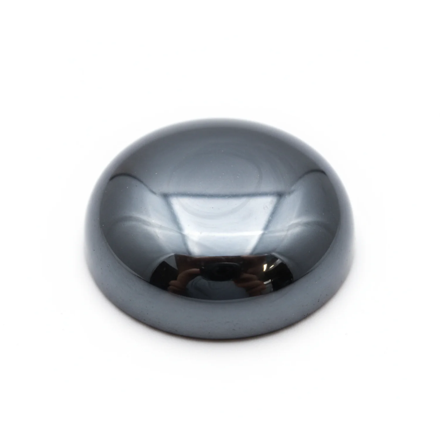 Hematite (Gunmetal) 1PC Small 8x8 MM Round Cabochon Gray Lustrous semi Precious Semi Precious Gemstone