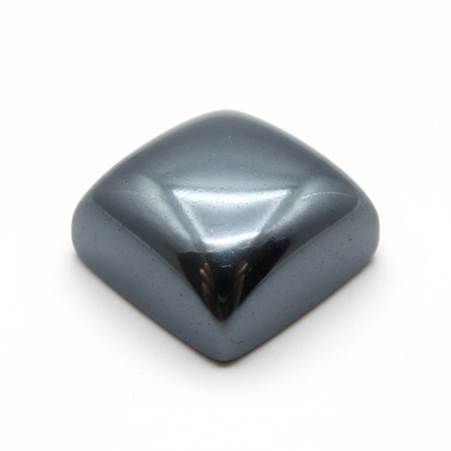 Hematite (Gunmetal) 1PC Small 8x8 MM Square Cabochon Gray Polished semi Precious Loose Gemstones - Image 2