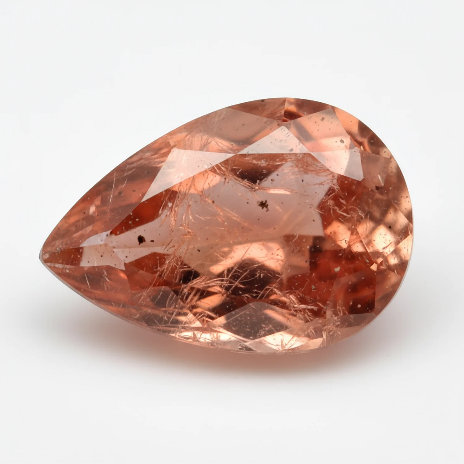 Hessonite Garnet (Gomed) 1PC Small 6x8 MM Pear Faceted Red Sparkling Precious Gems - Image 2