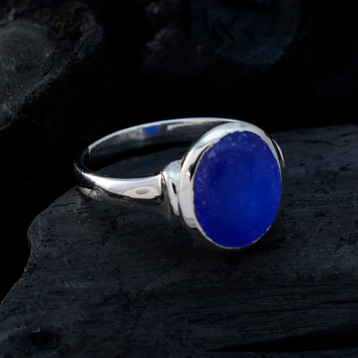 Indian Blue Sapphire Solitaire African 92.5 Silver Blue Gemstones Minimal Modern Ring Jewelry - Image 4