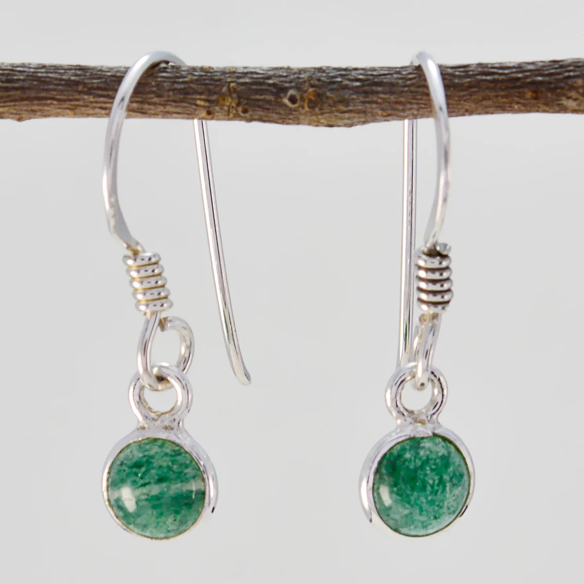 Indian Emerald Latin American Ava multiple Dangle Green 92.5 Silver Earring - Image 3