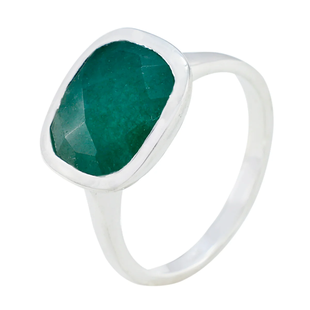 Indian Emerald Solitaire French 925 Sterling Silver Green Gems Minimal Romantic Ring Jewellery - Image 2