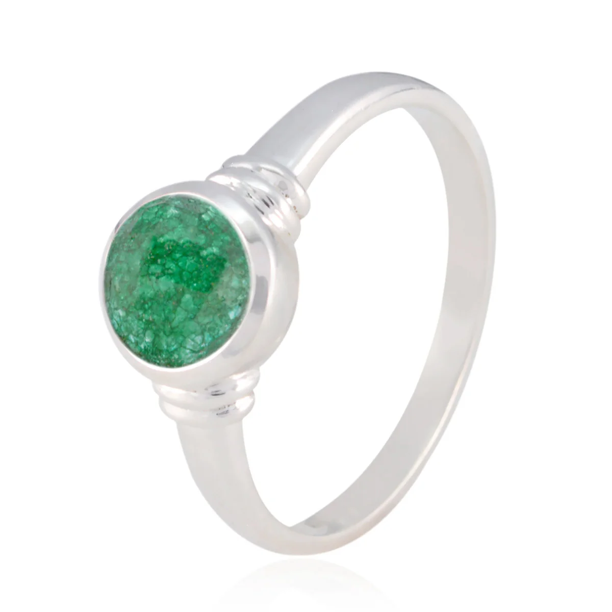 Indian Emerald Solitaire Indian 925 Silver Green Gems Featherlight Romantic Ring Jewellery - Image 3