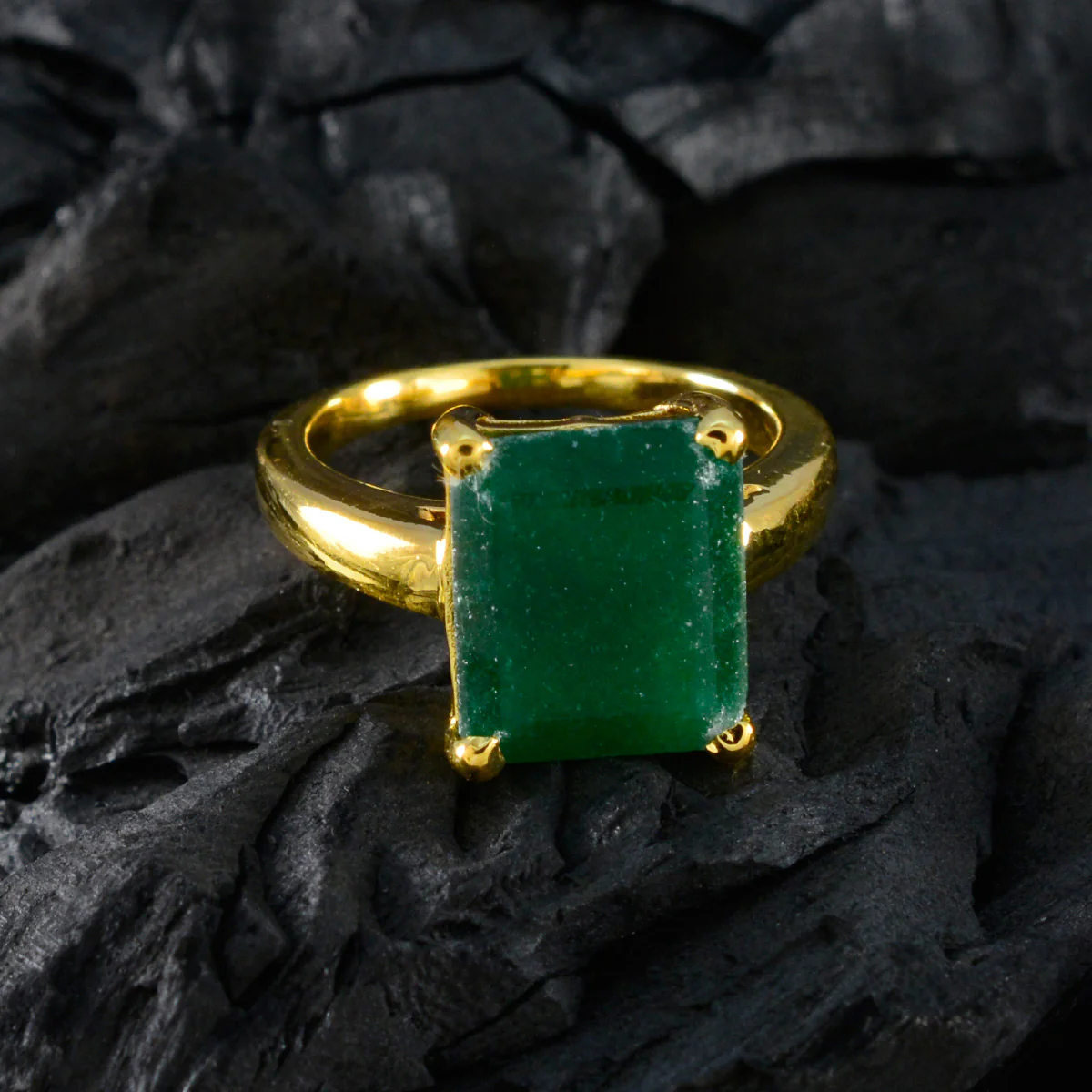 Indian Emerald Solitaire Latin American Sterling Silver Green Gems Slim Love Ring Jewellery - Image 4