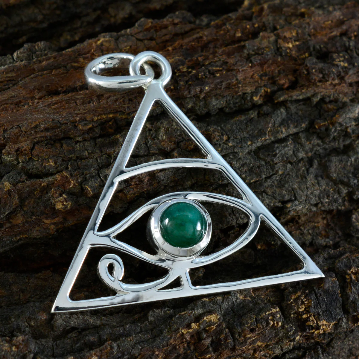 Indian Emerald Whisper-thin French 92.5 Silver Solitaire Gabriela Rope-Wire Green Pendant Jewellery - Image 2
