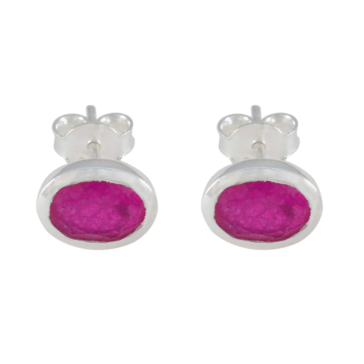 Indian Ruby Australian Jiwoo Solitaire Stud Red Silver Earring
