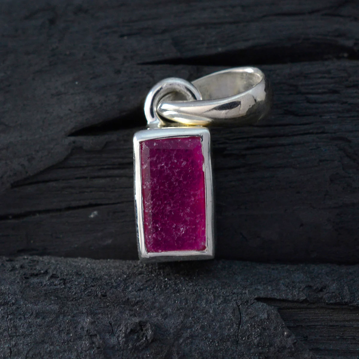 Indian Ruby Delicate Spanish Silver Solitaire Stella Heart Red Pendant Jewelry - Image 3