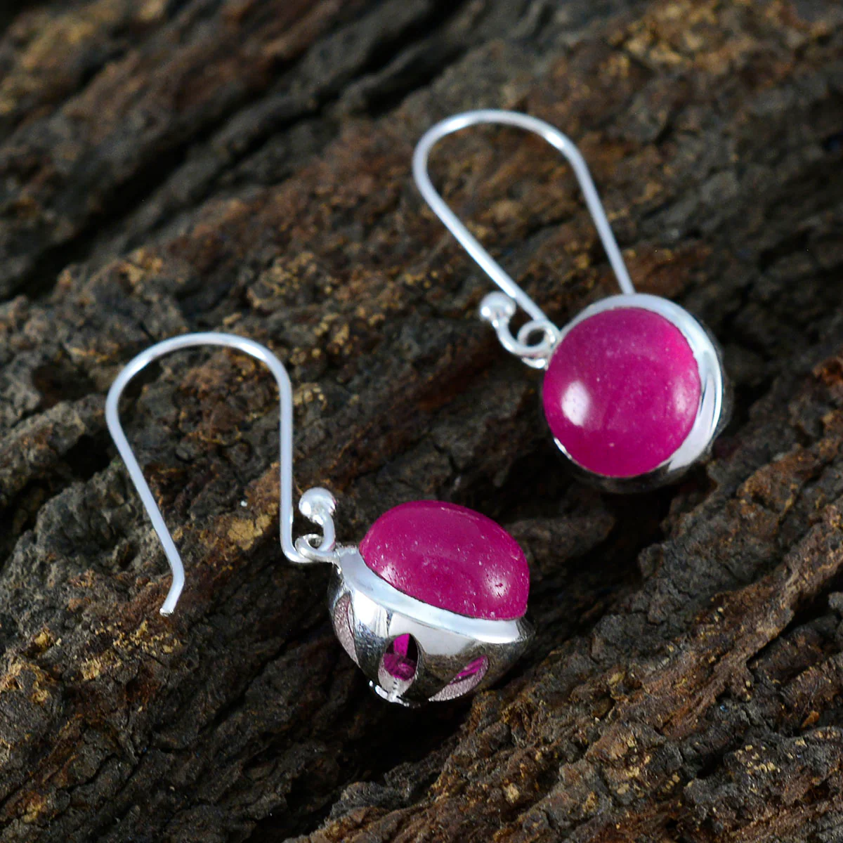 Indian Ruby Italian Bianca multiple Dangle Red 925 Sterling Silver Earring - Image 3