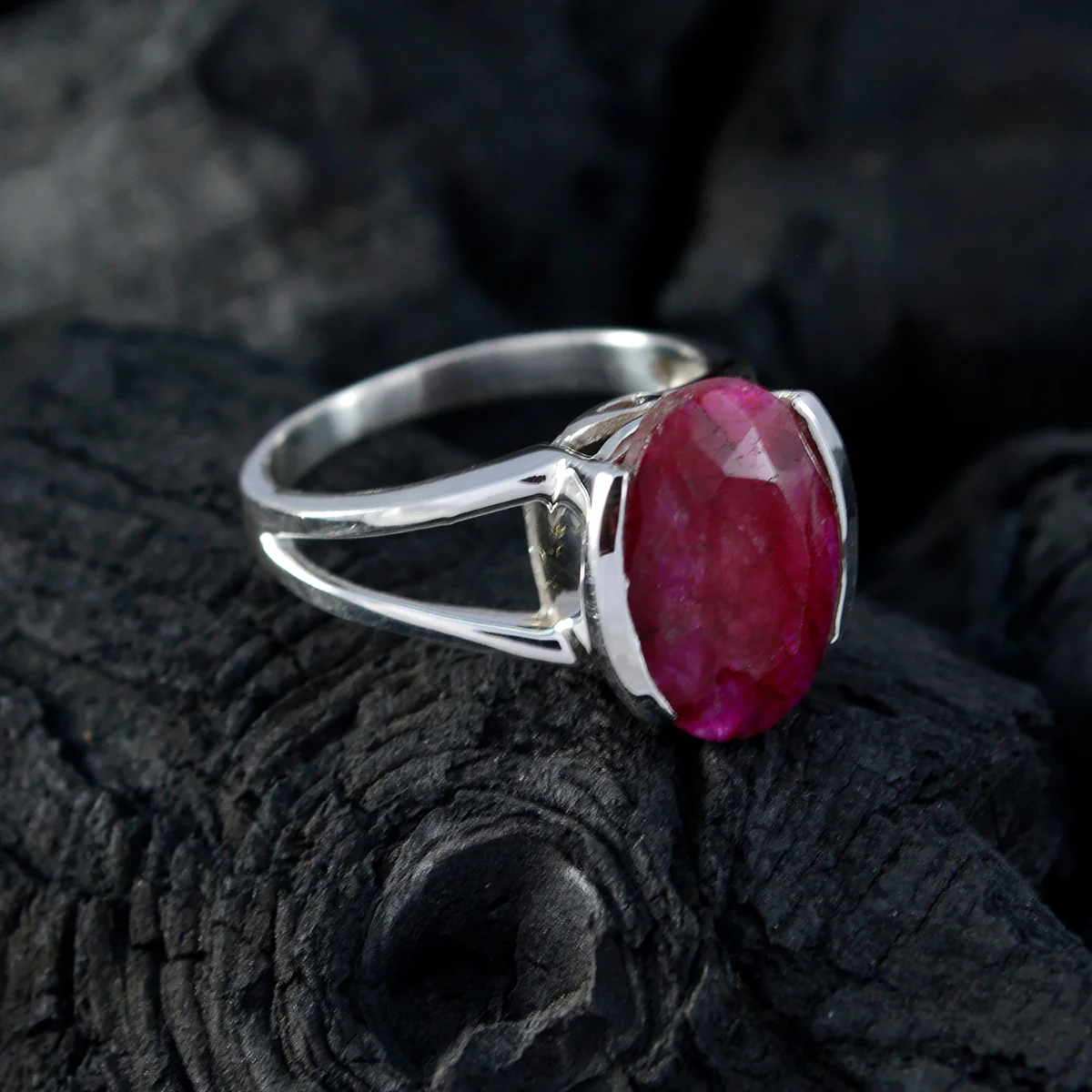 Indian Ruby Solitaire African 925 Sterling Silver Red Gems Classic Glamorous Ring Jewelry - Image 5