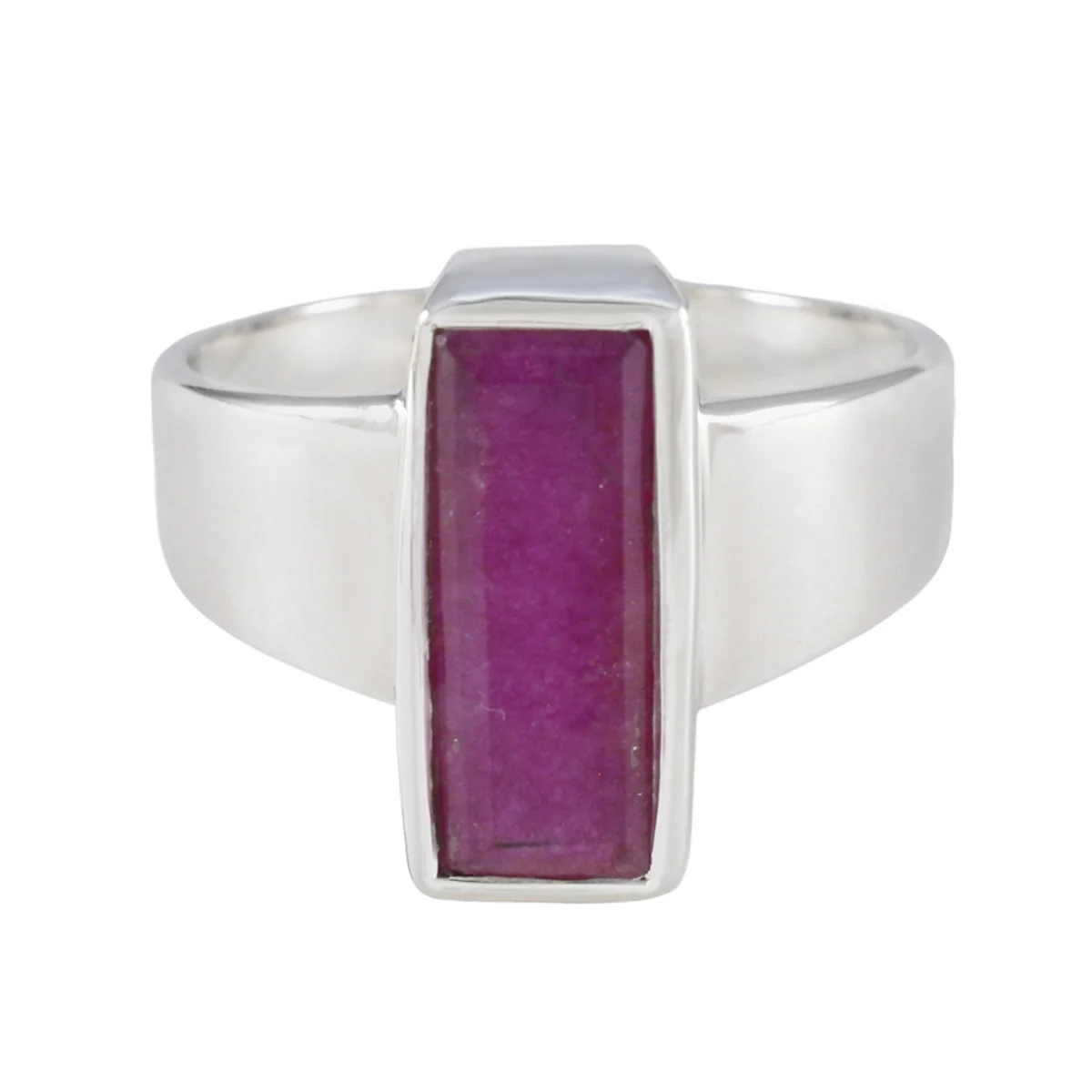 Indian Ruby Solitaire African Sterling Silver Red Gemstones Eye-catching Modern Ring Jewelry