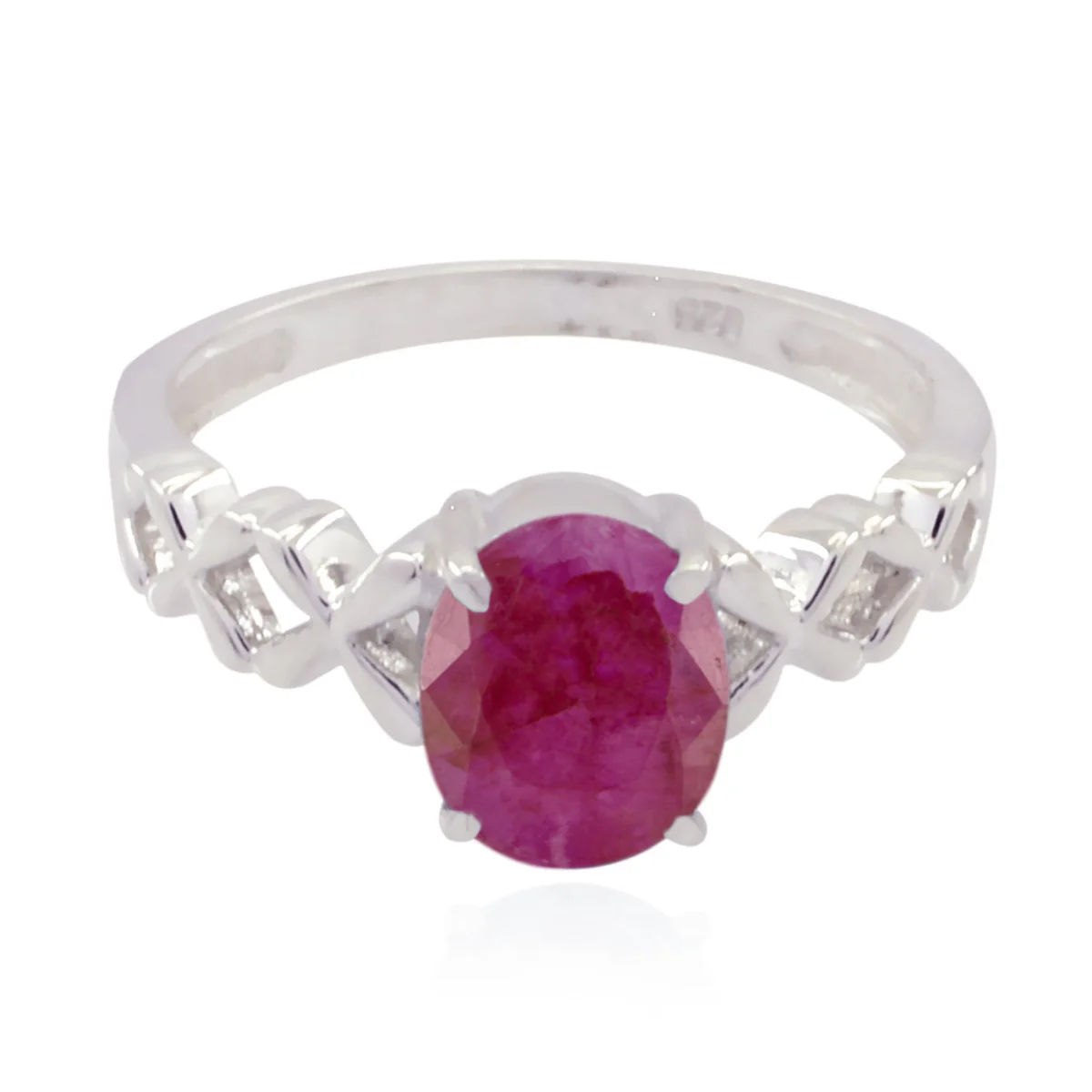 Indian Ruby Solitaire American 925 Silver Red Gemstones Whisper-thin Twist Ring Jewelry