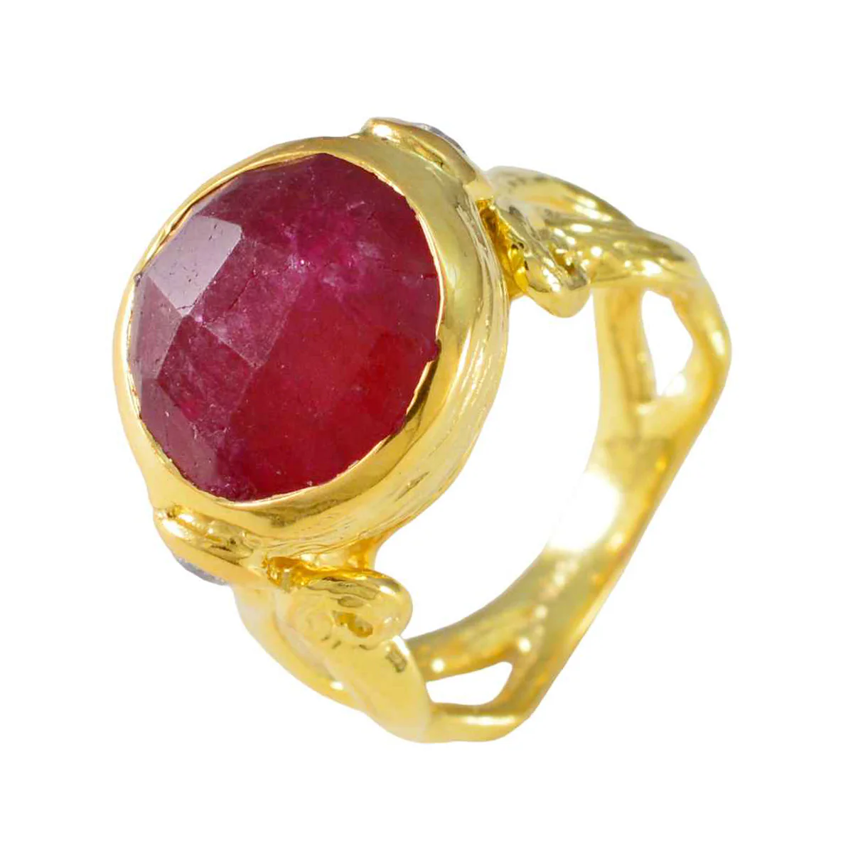 Indian Ruby Solitaire American Sterling Silver Red Gemstone Versatile Fairytale Ring Jewelry - Image 2